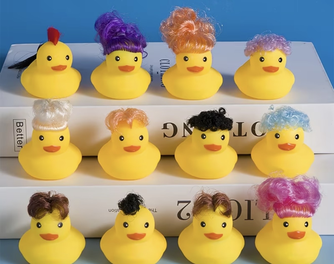 Crazy Hair Rubber Quack Set (10pcs)