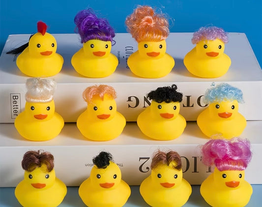 Crazy Hair Rubber Quack Set (10pcs)