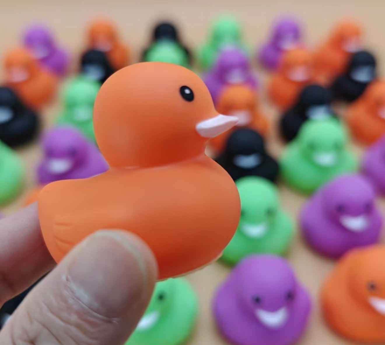 120-Pack Neon Mini Quacks – Orange, Green, Purple & Black